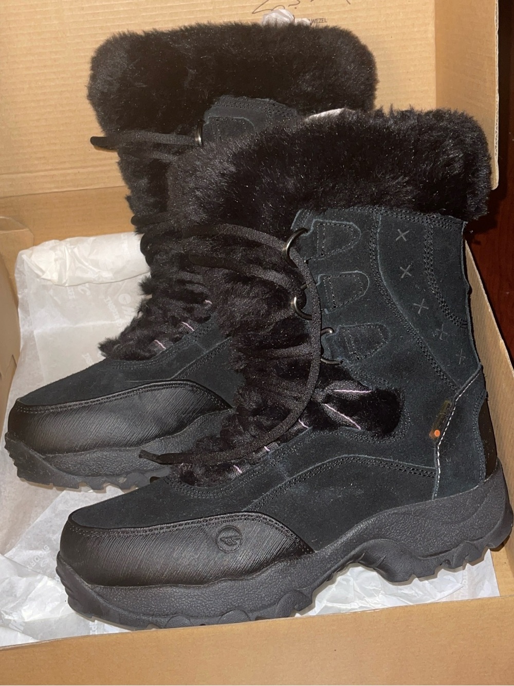 HI-TEC St Moritz 200 WP II Black Winter Boots w/Thinsulate, Waterproof Sz: 6